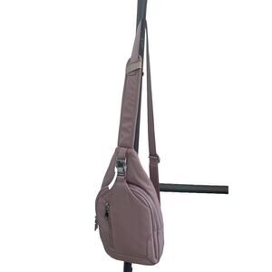 Francesca's-Jenny Sling Bag-Lavender-PU-Shoulder-Crossbody Bag